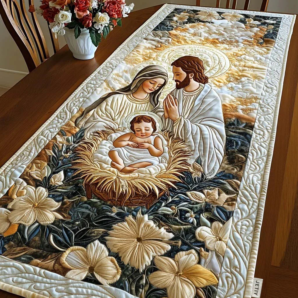 Quilted Table Runner - Divine Crèche