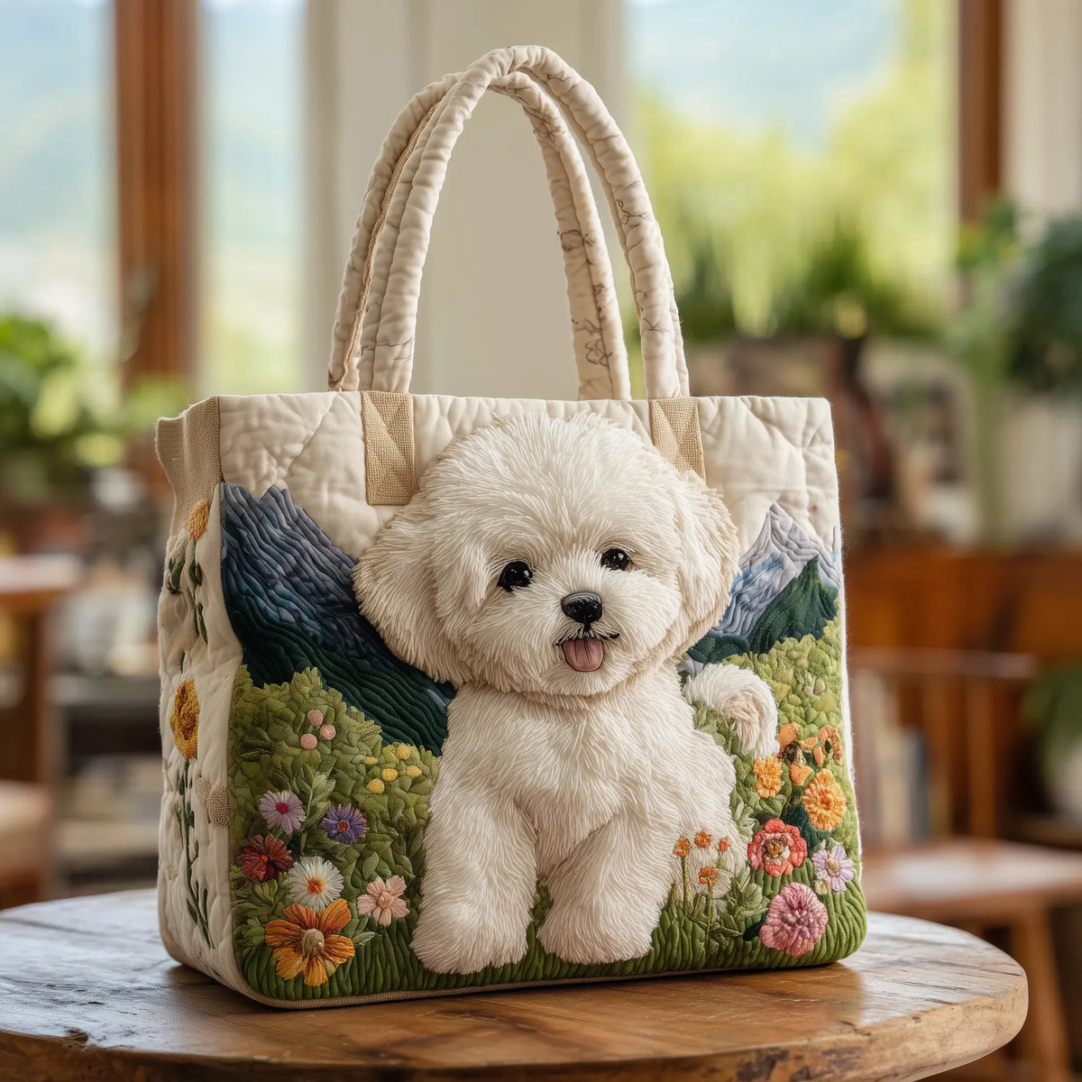 Handmade Quilted Bag - Magical Dog