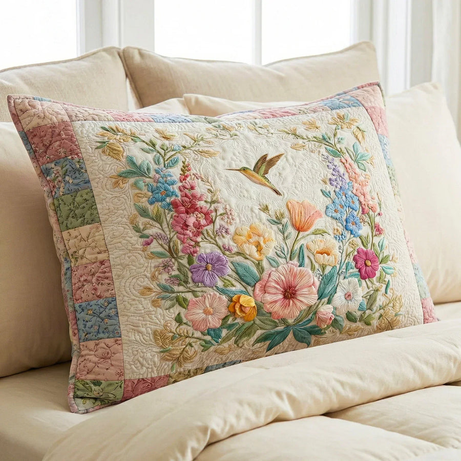 Quilted Cushion Cover - Flower Fields
