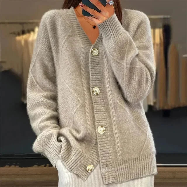 The Eliza Diamond-Knit Cardigan
