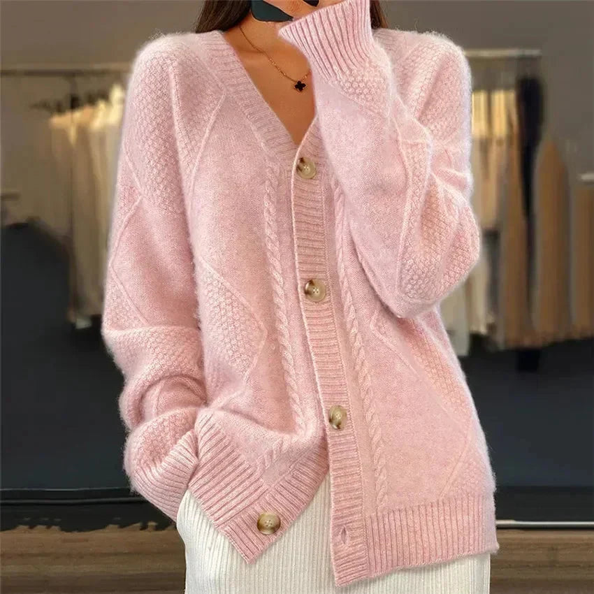 The Eliza Diamond-Knit Cardigan