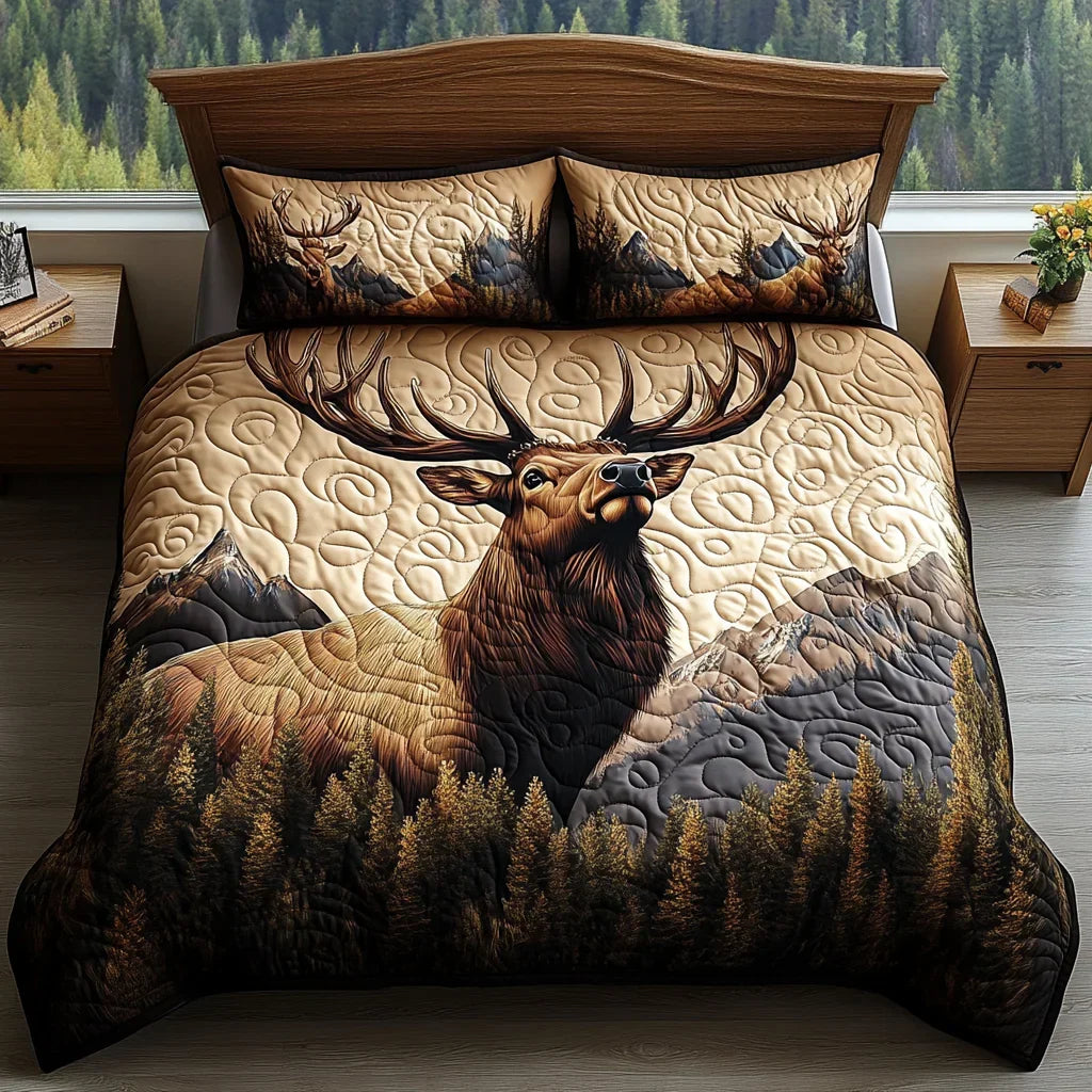 Quilted Bed Set 3 Pieces - Forest Animals