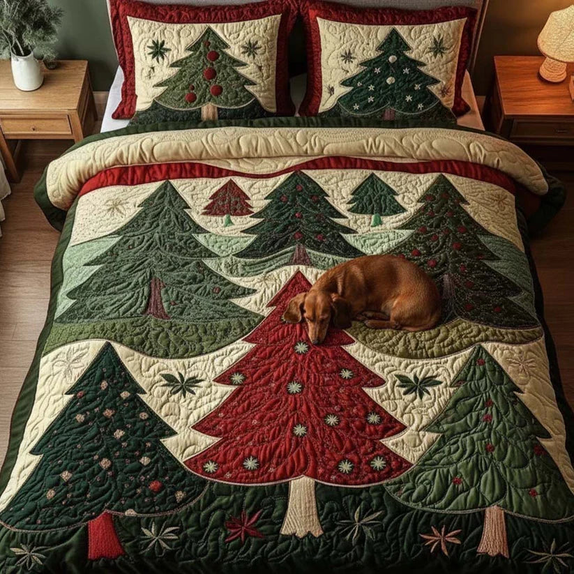 Quilted Bed Set 3 Pieces - Forest of Joy