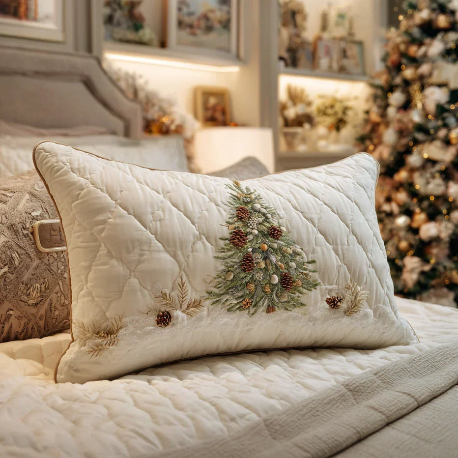 Quilted Cushion Cover - Snowy Refuge