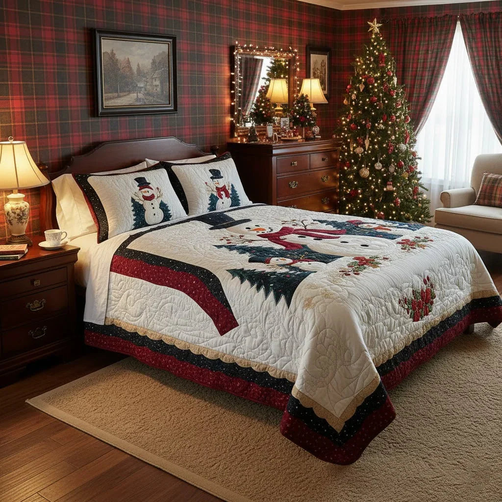 3-Piece Quilted Bed Set - Friends of the Snow