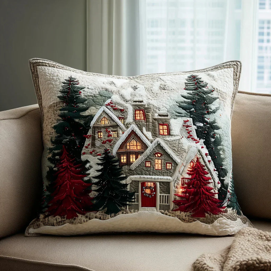 Quilted Cushion Cover - Frosty Night