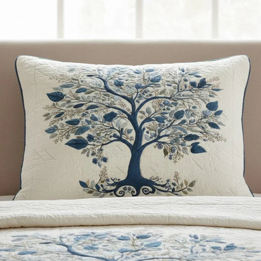 Quilted Cushion Cover - Blue Serenity