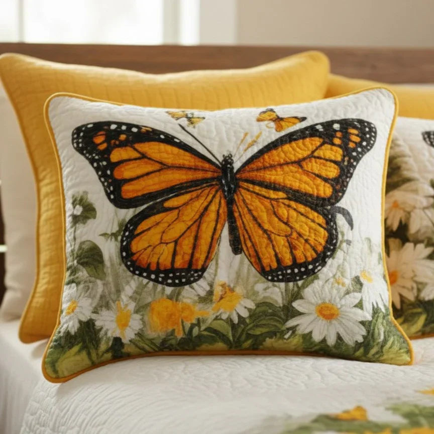 Quilted Cushion Cover - Monarch Prairie