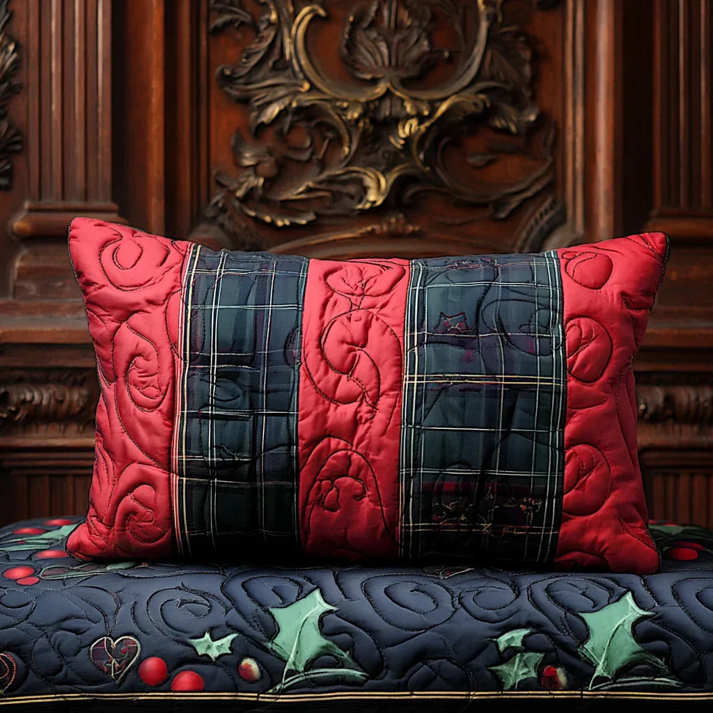 Quilted Cushion Cover - Festive Heart