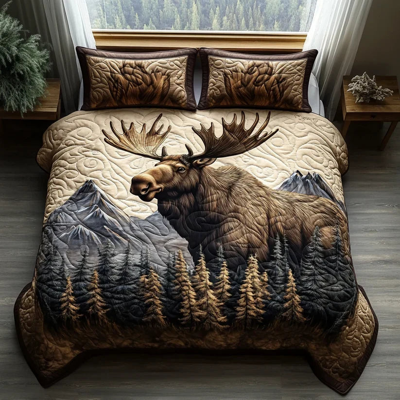 Quilted Bed Set 3 Pieces - Forest Animals