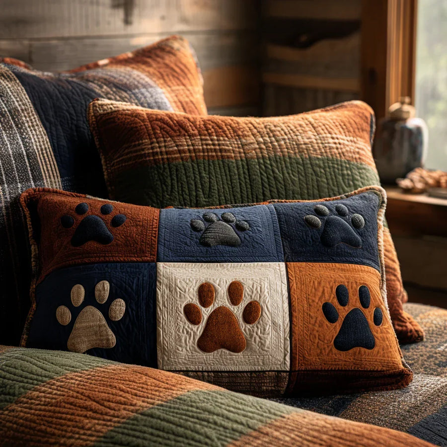Quilted Cushion Cover - Footprints Prairie