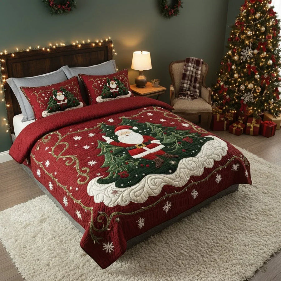 Quilted Bed Set 3 Pieces - Santa's Workshop
