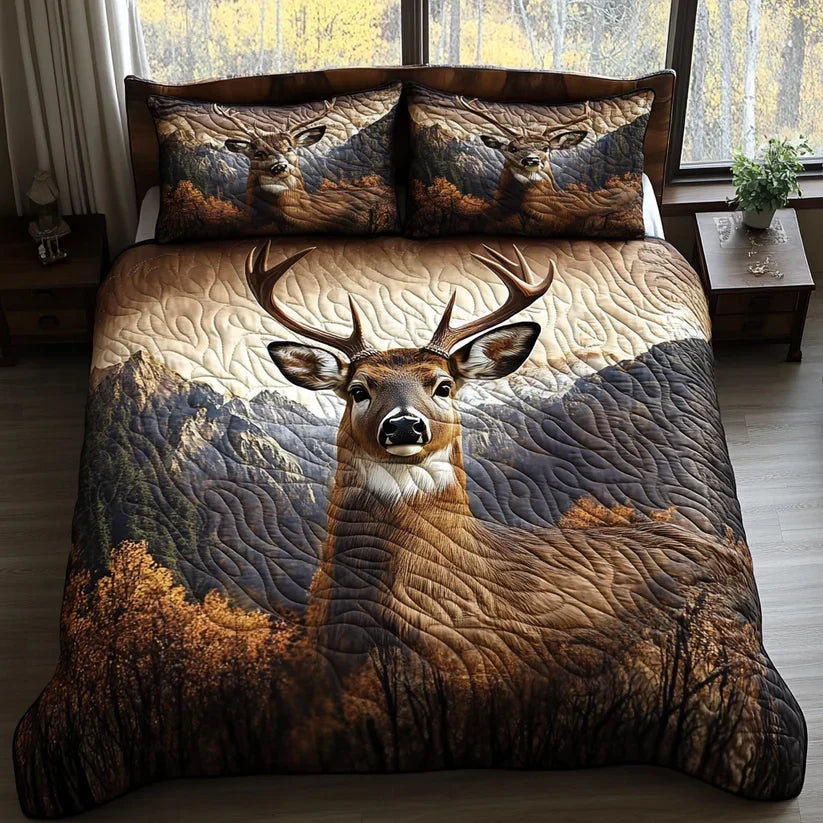 Quilted Bed Set 3 Pieces - Forest Animals