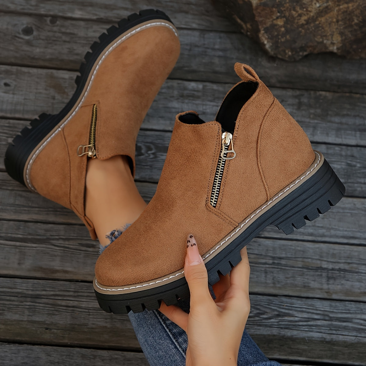 Kathleen Zip Ankle Boots