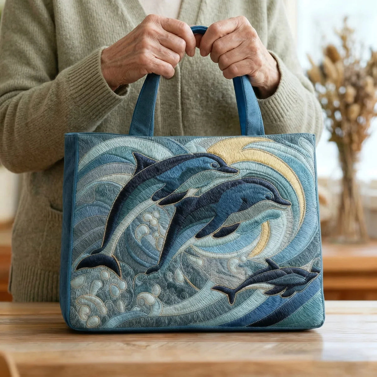 Artisanal Tote - Ocean Dolphin