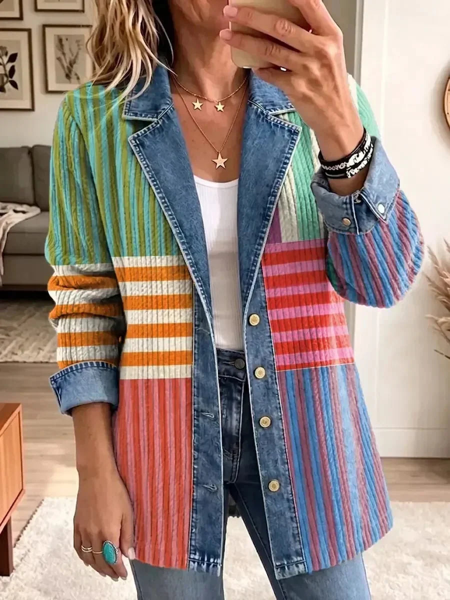 Harper | Striped Contrast Jacket