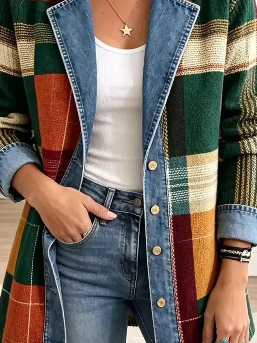Ella | Colourblock Plaid Jacket