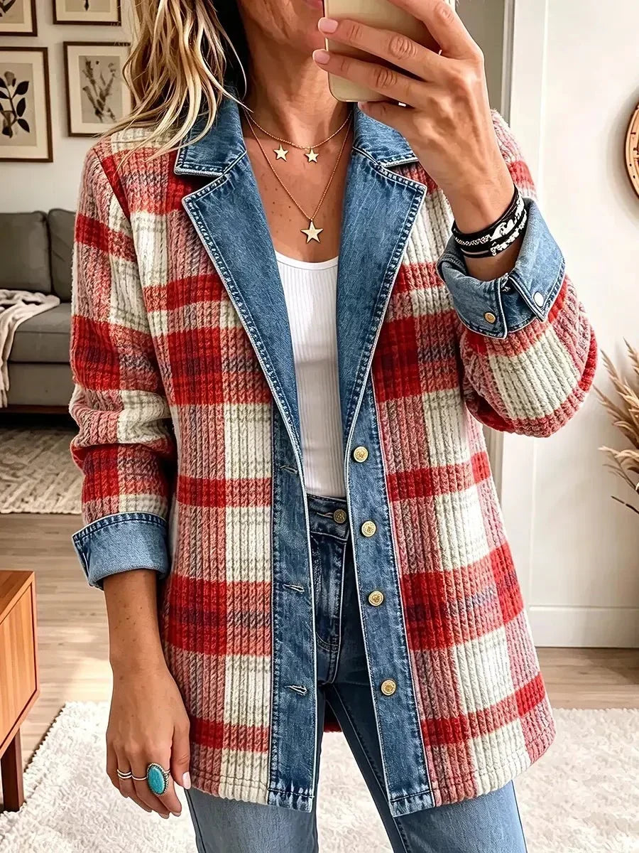 Scarlett | Plaid Contrast Jacket