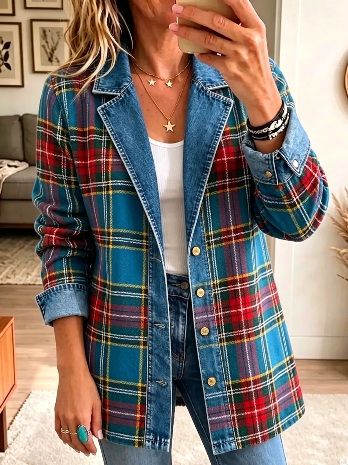 Grace | Tartan Contrast Jacket