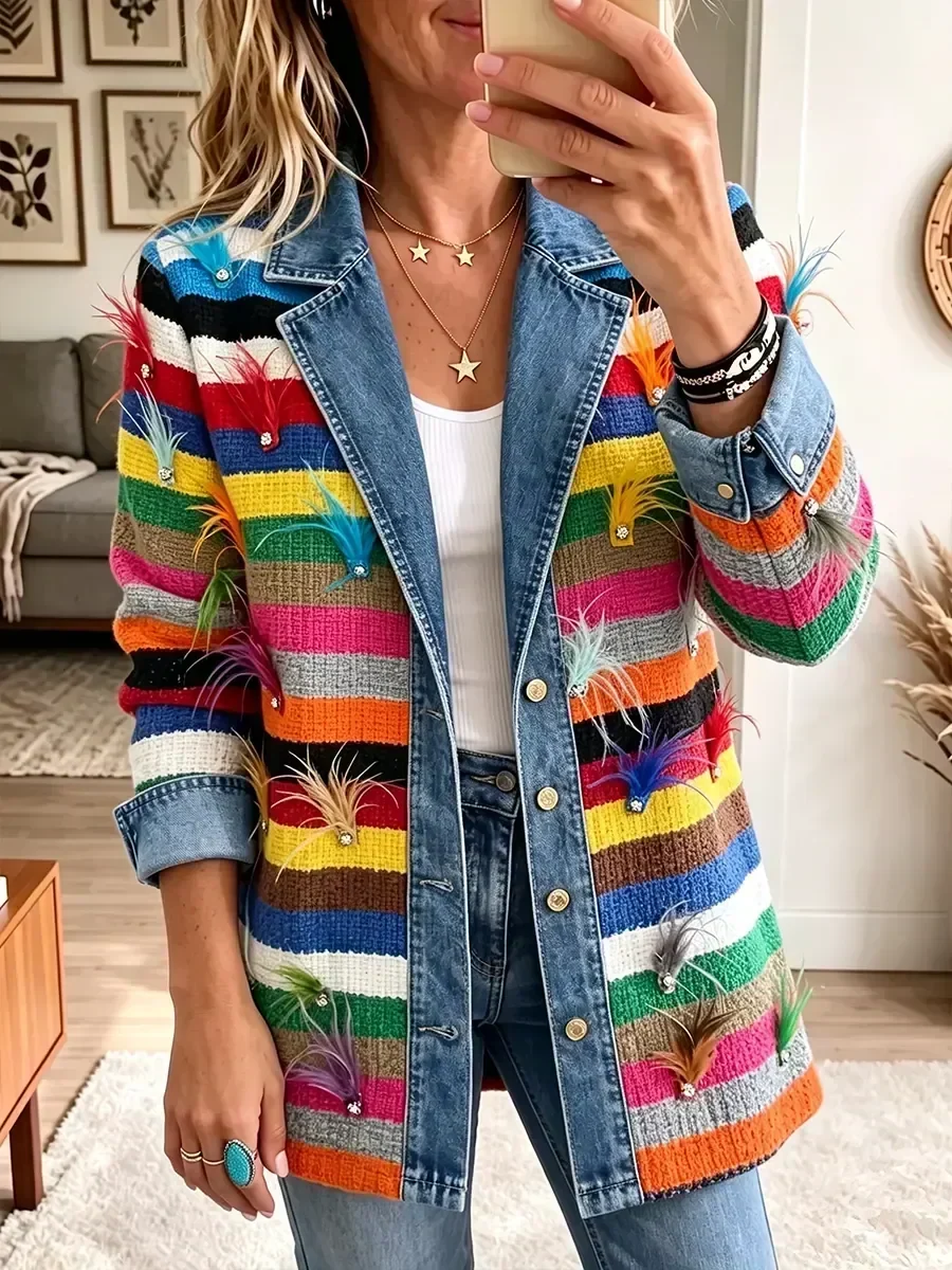 Mia | Multicolour Patchwork-Style Jacket