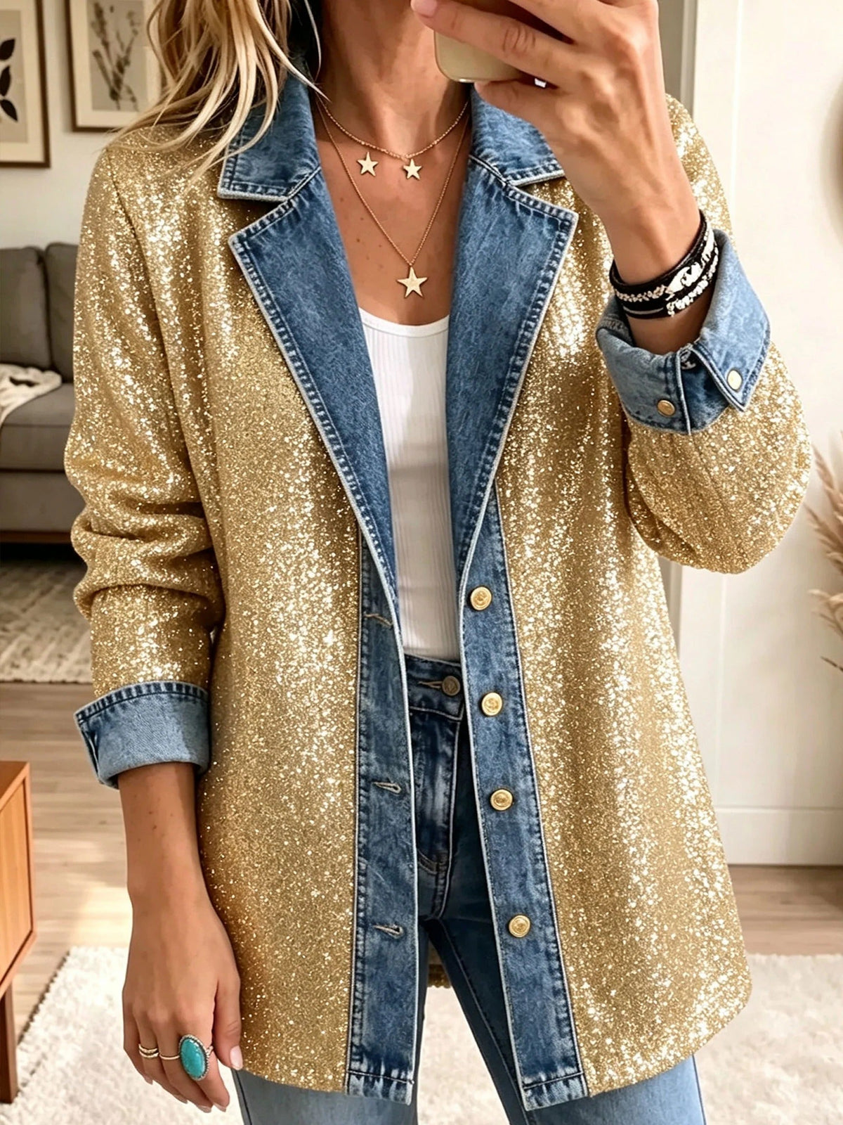 Sophia | Gold-Tone Contrast Jacket