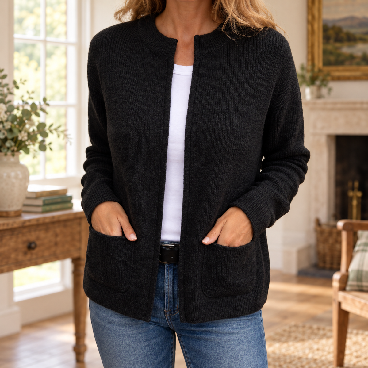 Kerry Zip-Up Knit Cardigan