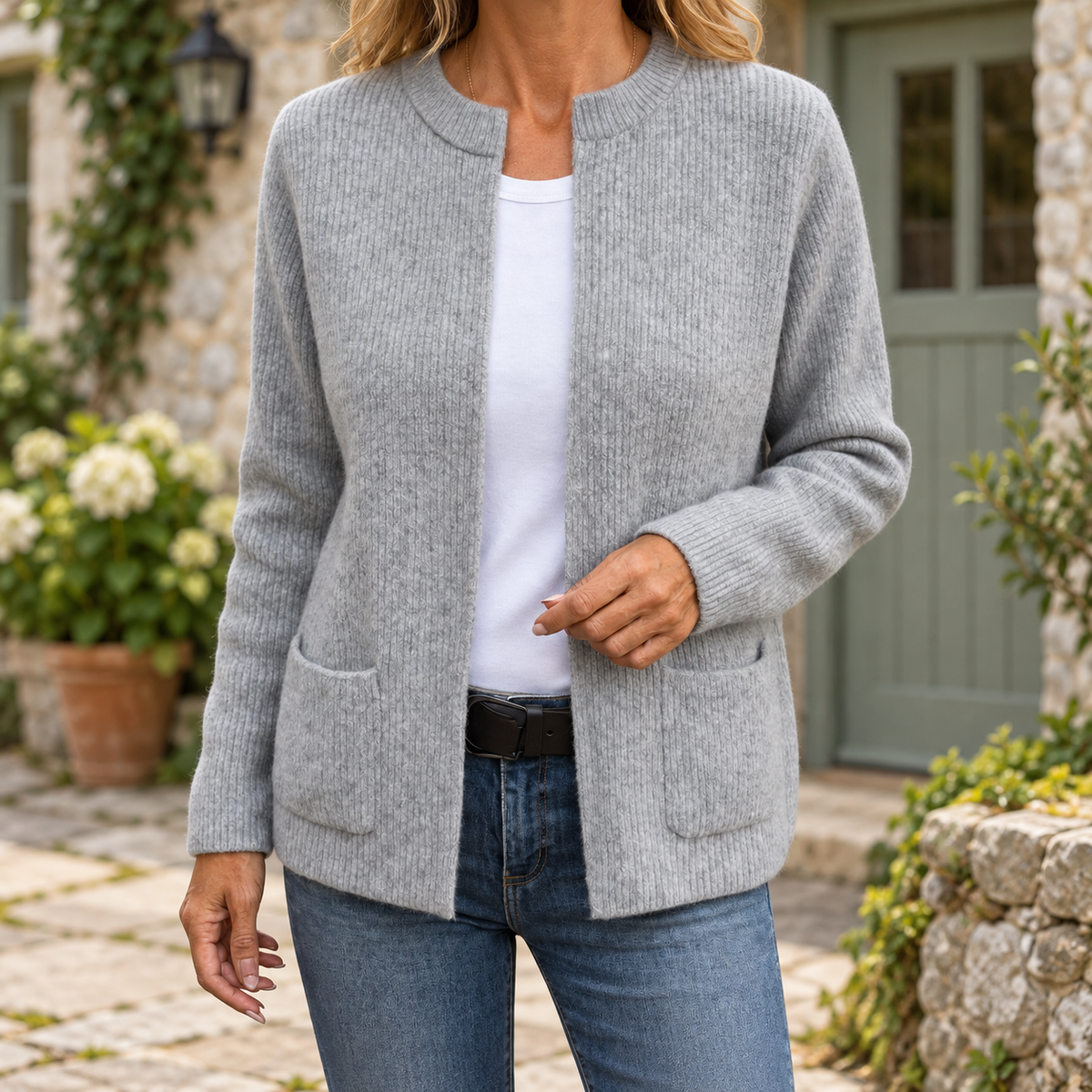 Kerry Zip-Up Knit Cardigan