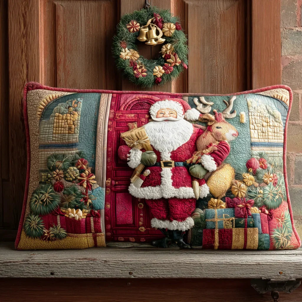 Quilted Cushion Cover - Warm Welcome from Santa